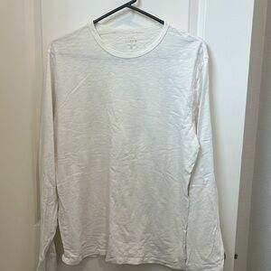 J. Crew Men's Long-Sleeve Crewneck Tee in White(M)